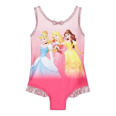 Girls' pink 'Disney Princess' swimsuit